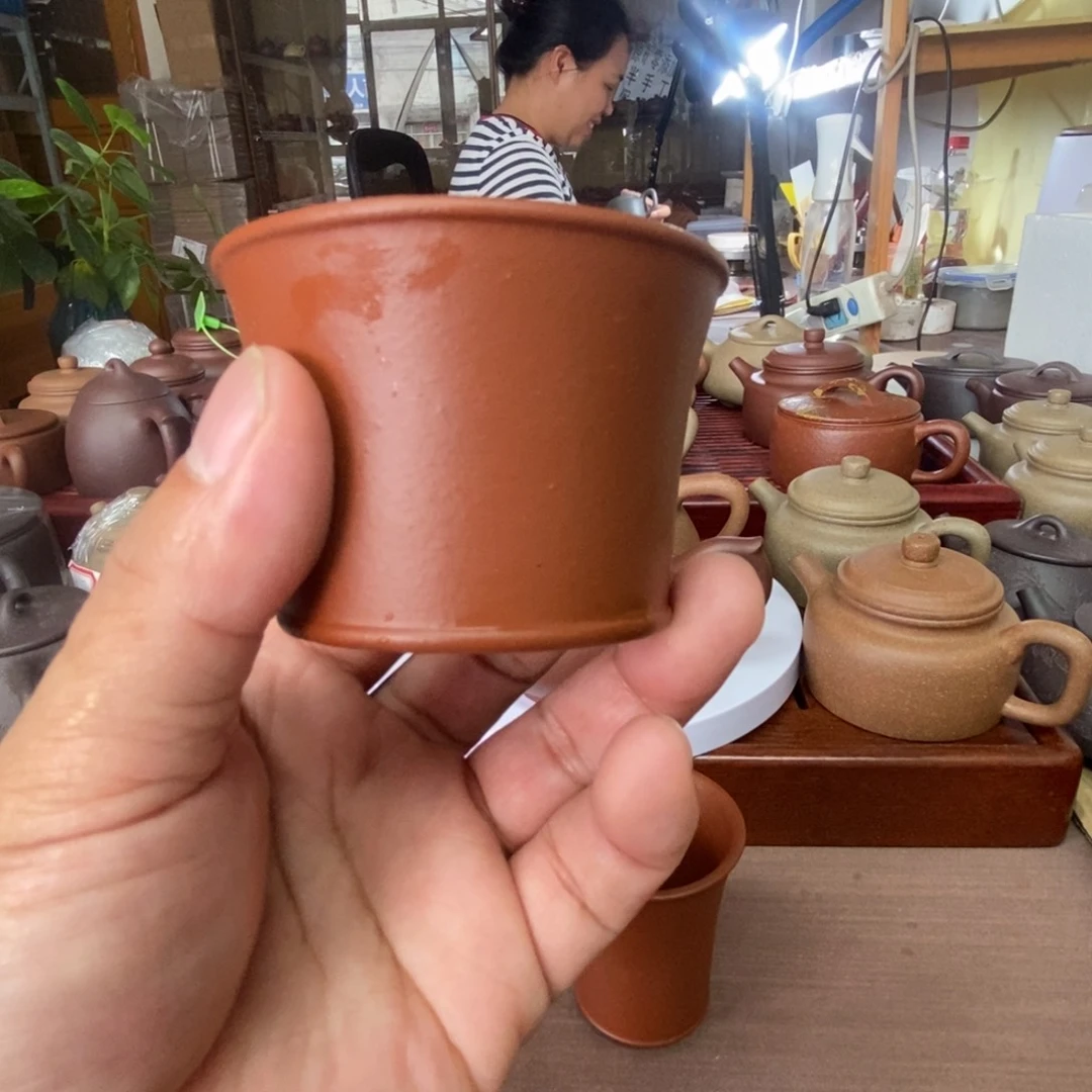 野***树茶壶紫砂朱泥杯子80 CC