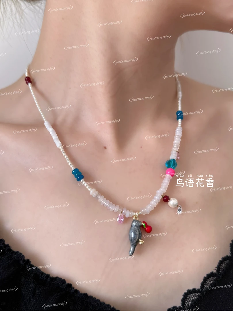 雲涌之丽 钛钢仿水晶项链 【鸟语花香】ZLN0910锁骨链颈链饰品