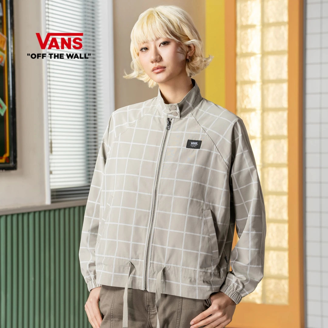Vans范斯官方 女子夹克学院风格纹休闲时尚外套NEFEDW