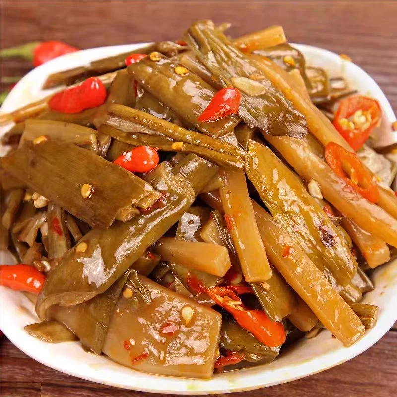 广西特产酸辣芋苗开盖即食芋荷酸菜笋横县美食吃粥小菜熟芋苗免炒