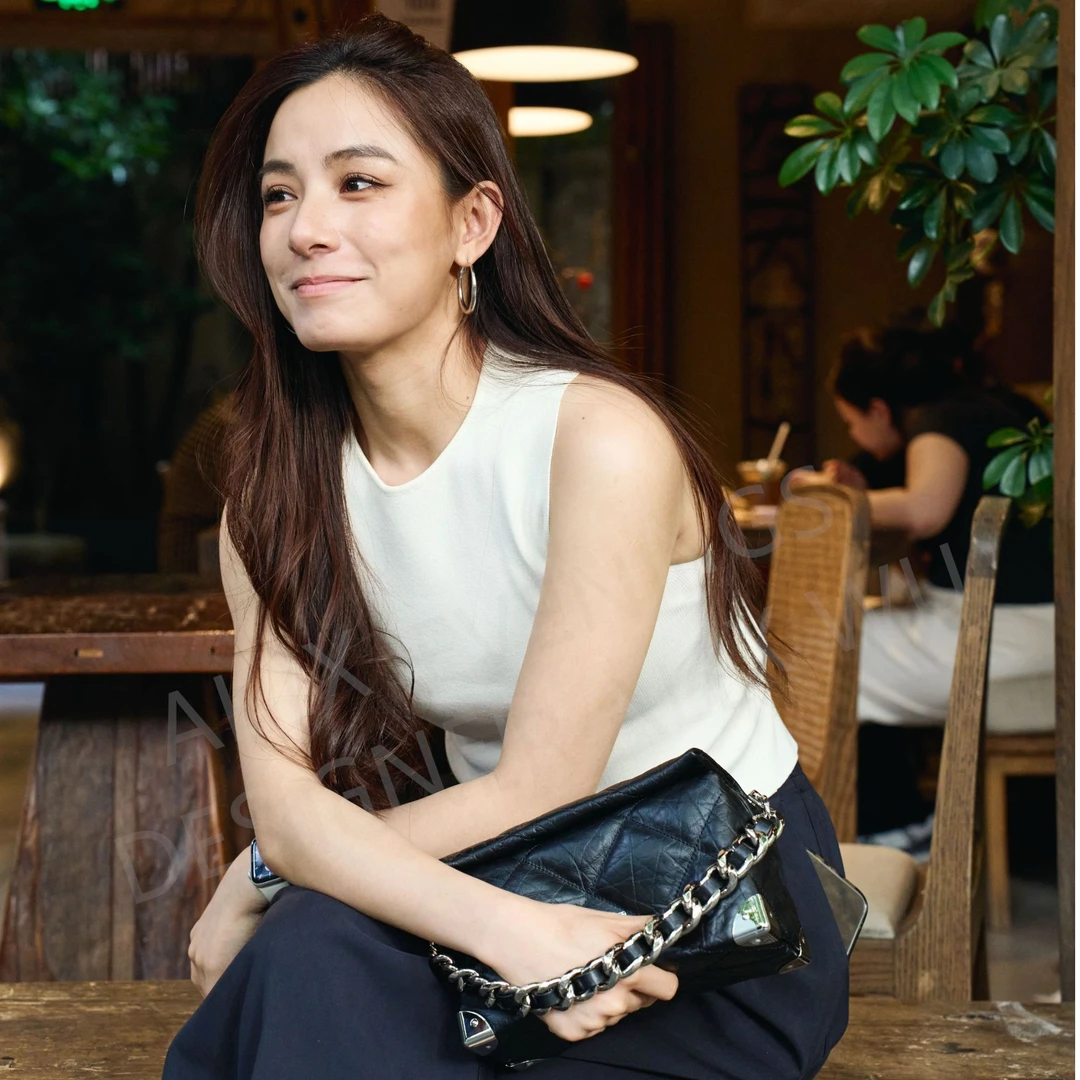 ALEX EVENINGS潮酷ins精致の黑岩《超酷小方盒》黑色小众单肩