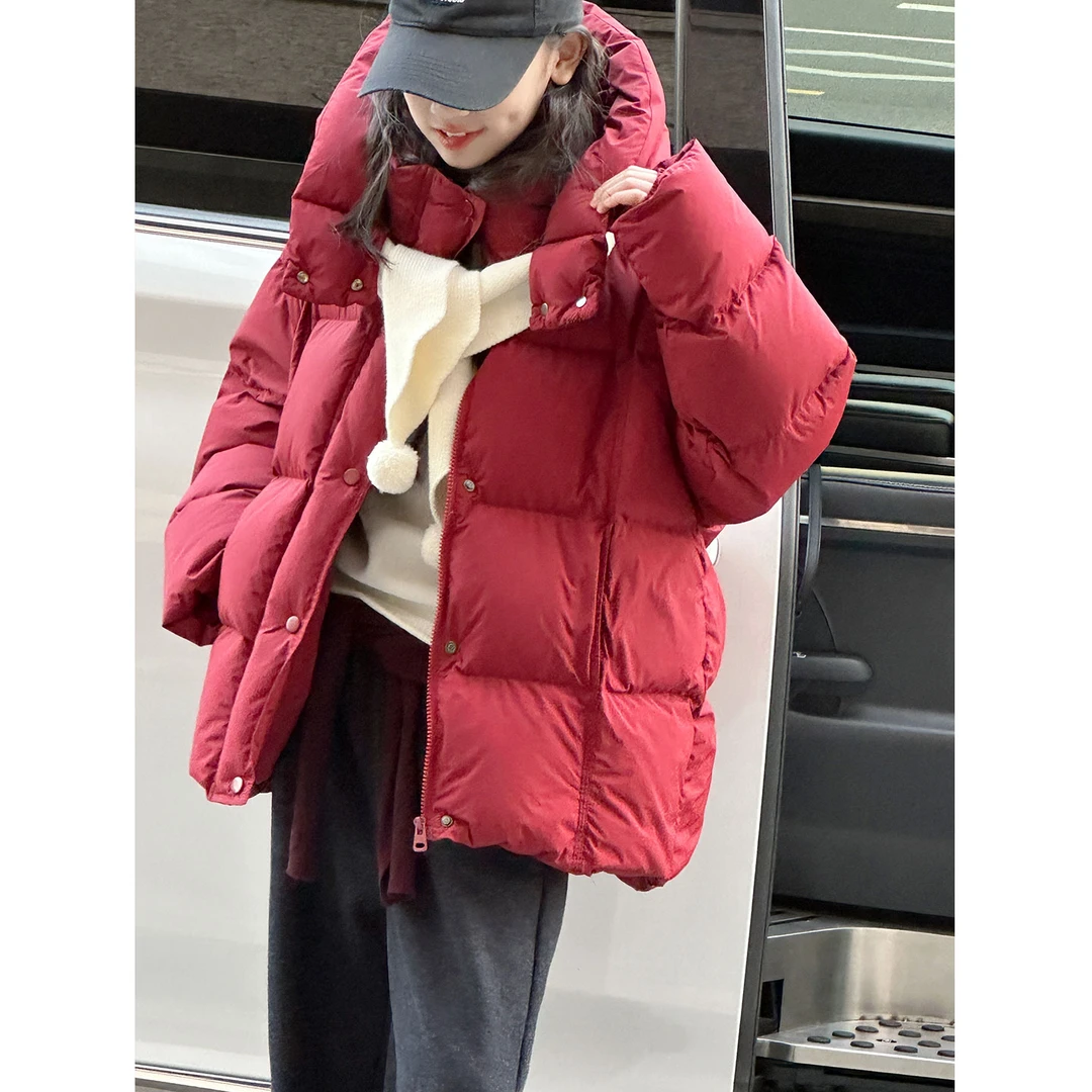 K30328孙小美高端90白鸭绒女童面包羽绒服冬装儿童保暖外套红色