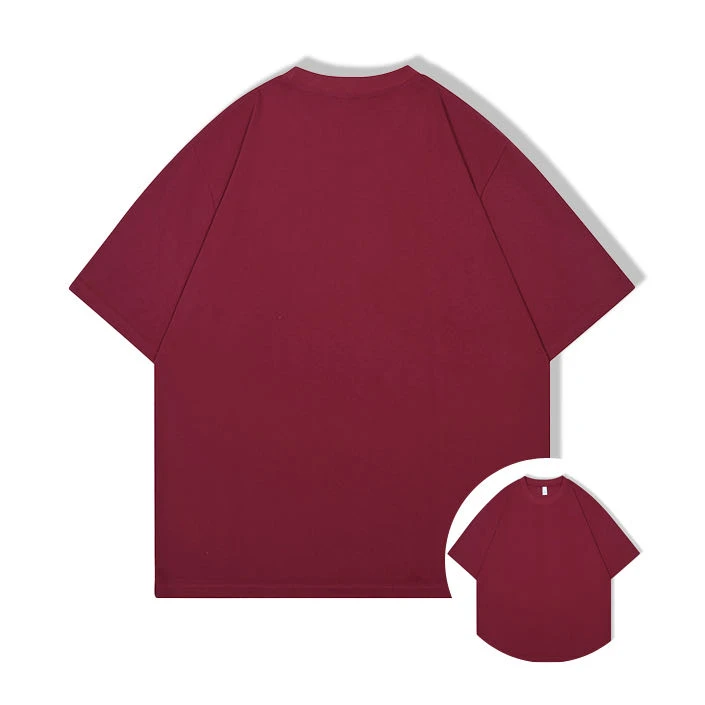 【纯色净版】潮牌美式纯棉重磅纯色圆领短袖T恤男女夏季宽松体恤