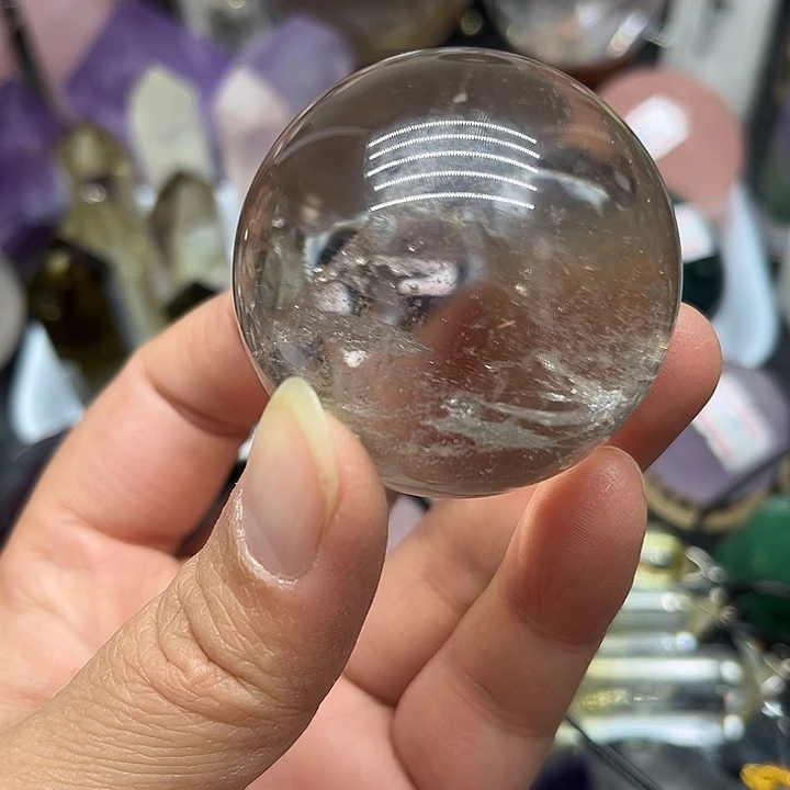 未镶嵌珠宝半成品水晶130克茶水晶球