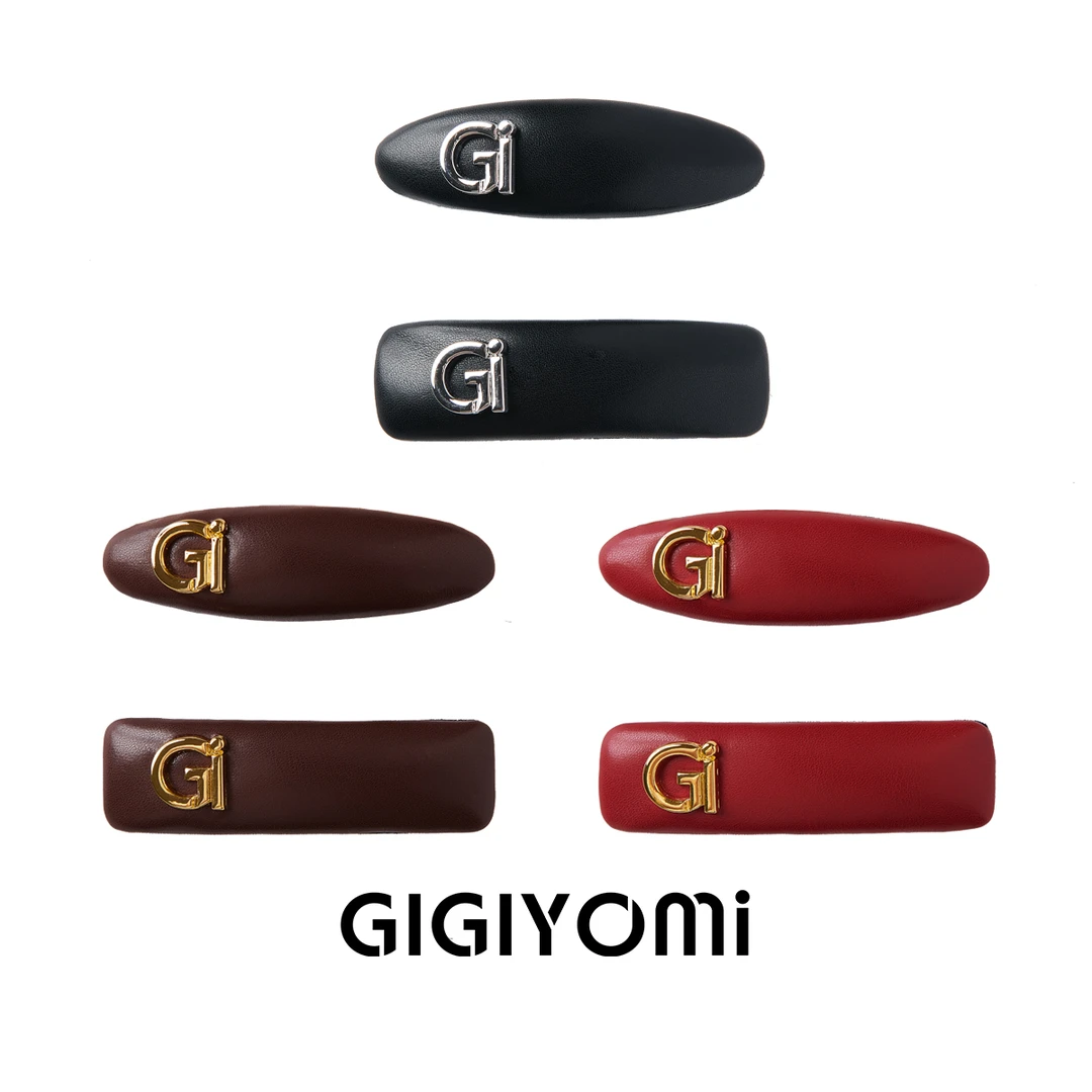 GIGIYOMi韩国原创设计【革调序章】仿小羊皮PU皮质BB夹气质发夹