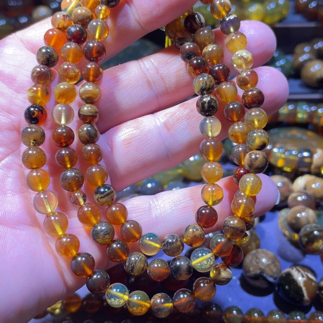 琥珀未镶嵌手链天然