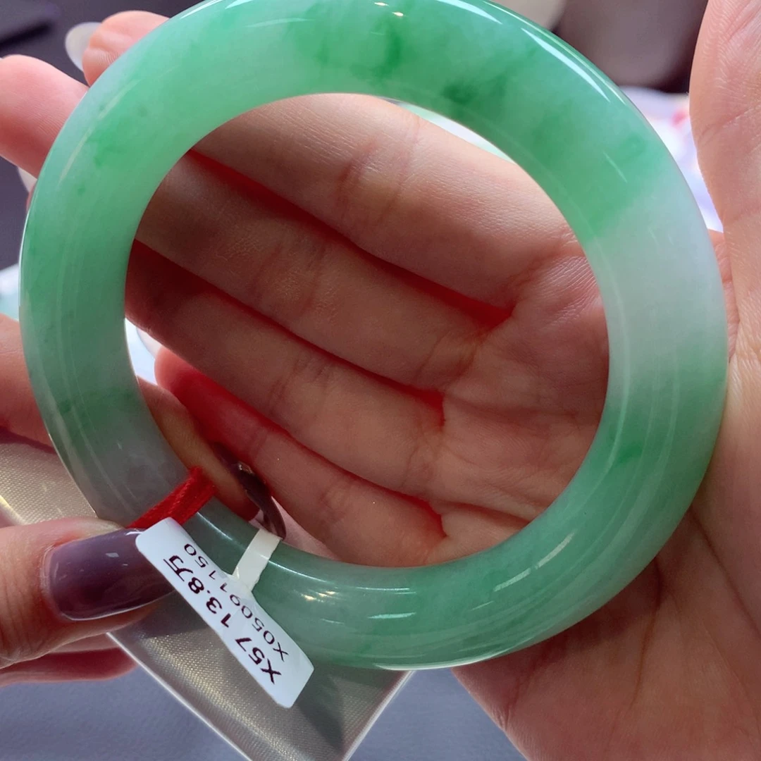 翡翠手镯未镶嵌圆条33（49号）