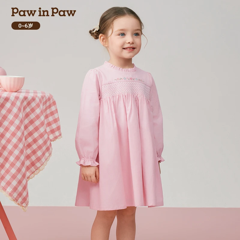 PawinPaw25年秋季新款女宝宝A字版洋气连衣裙甜美舒适PCOWF4882E