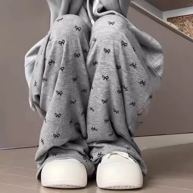 女童春秋阔腿裤2025新款初中生秋装百搭直筒裤中大童休闲裤运动裤