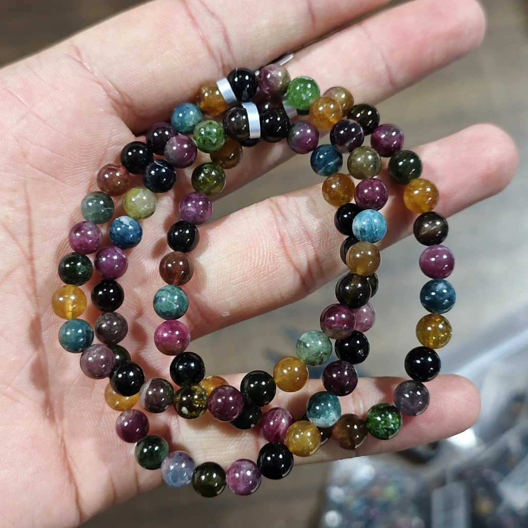 【书记甄选】天然碧玺单圈手链 多样性发一件 约7mm XL2914