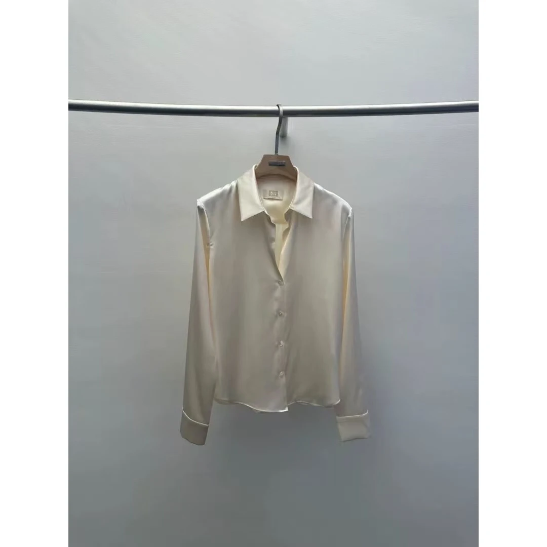 KIKI严选：6733-欧货南油夏季长袖纯色翻领百搭通勤极简衬衫