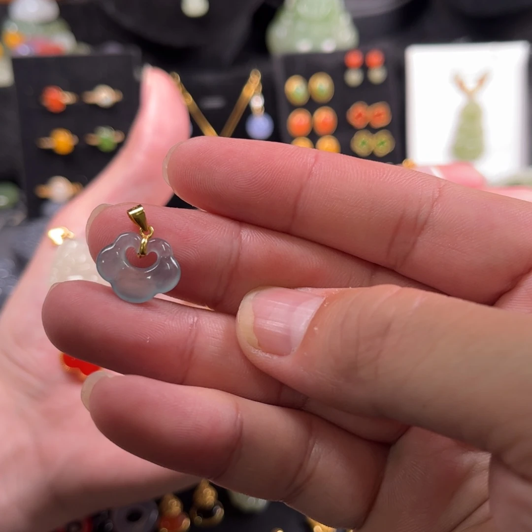 颈饰银S925镶嵌翡翠“***夕