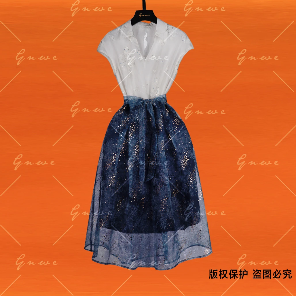 【私人订制】夏季新款轻奢高定洋气优雅连衣裙G0609