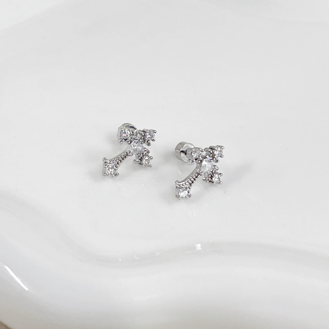 铜合金耳饰 芽怼怼(高高) 螺旋耳钉 4098