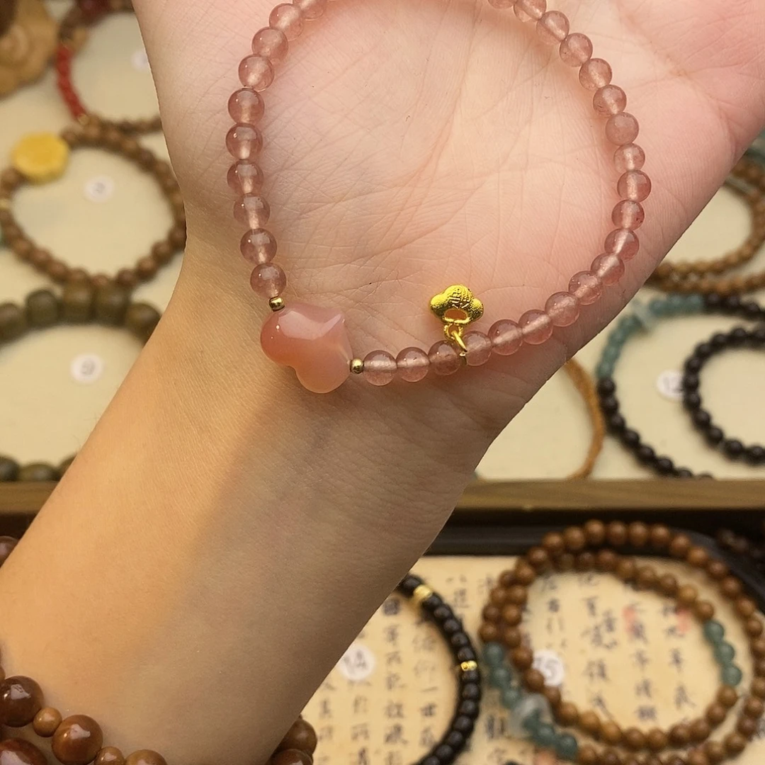 檀香紫檀（小叶紫檀）手串/手链粉水