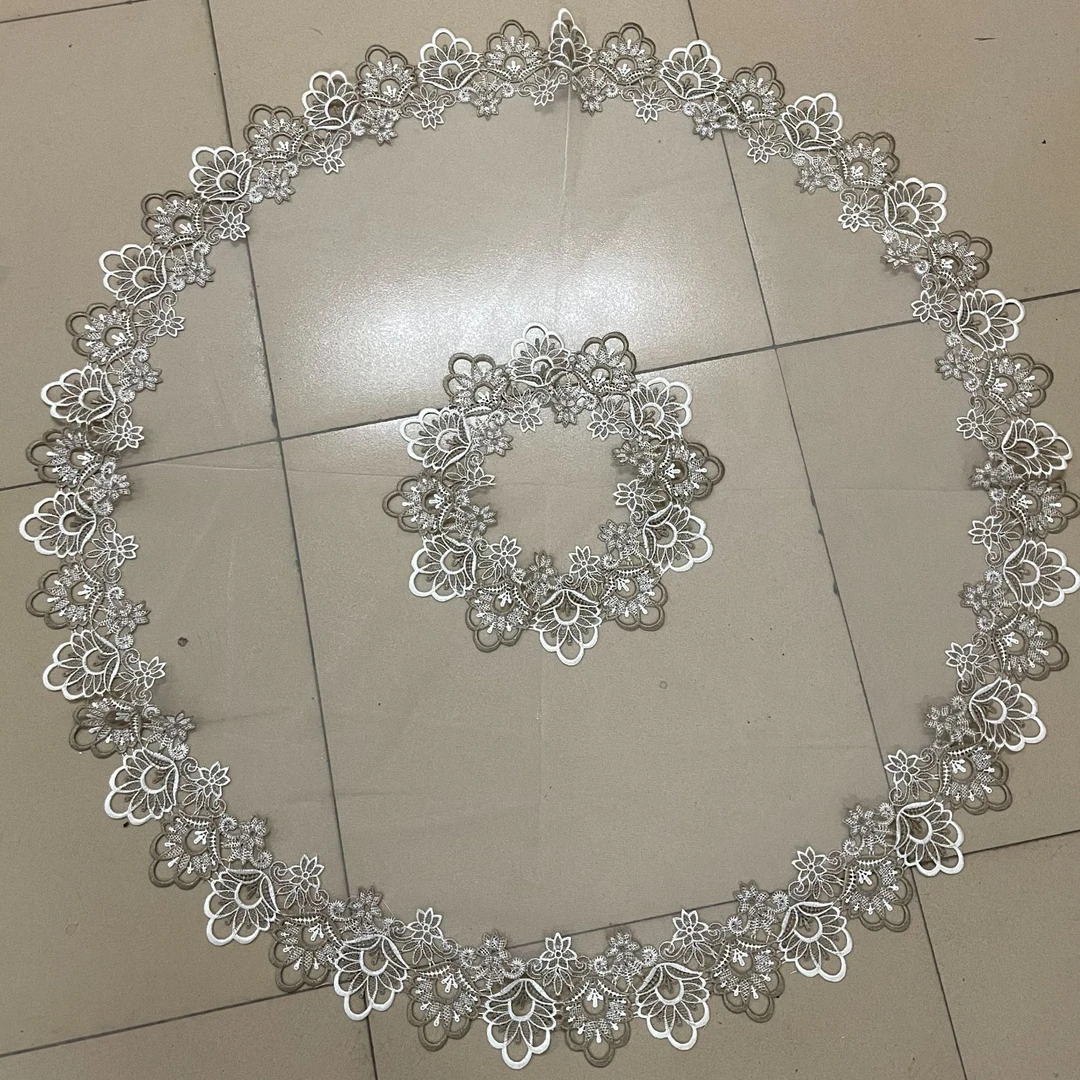 圆形蕾丝边欧式风格家用圆桌布装饰美观实用120圆