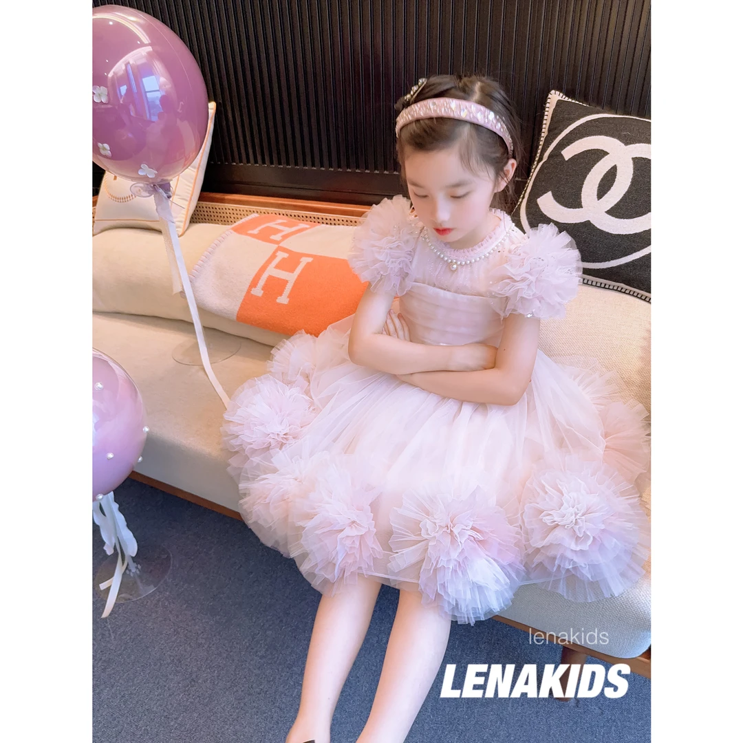 Lenakids【现货】手作盘花女童公主裙女宝汉服连衣裙24031702