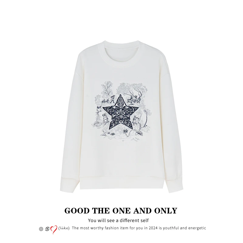 时尚高级重工剌绣圆领卫衣3000951