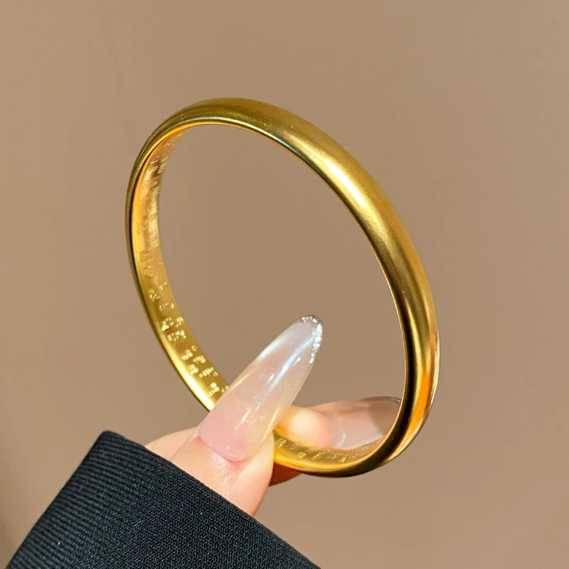 镀K金 高级感万福素圈泥鳅背手镯A3789