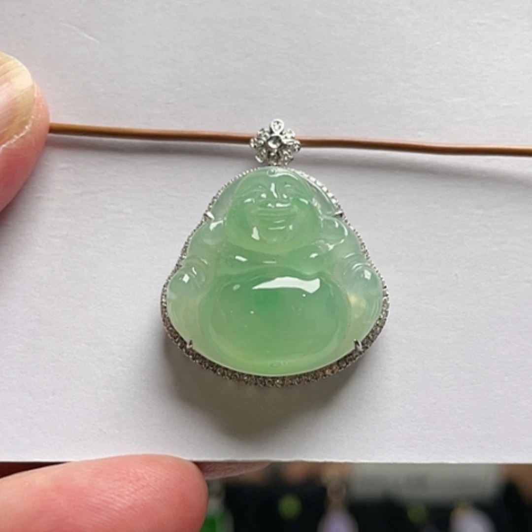 【闪购商品】吊坠(不含链)18K金镶嵌翡翠