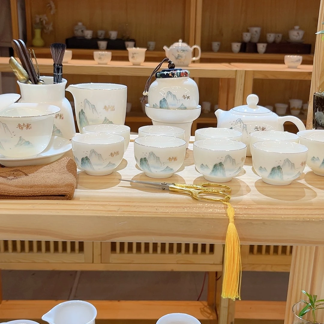 【御瓷斋】羊脂玉瓷茶具套装