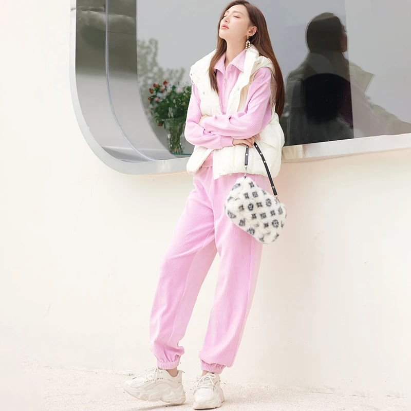 41314【黛系列】卫衣+卫裤绒面两件套2382085T