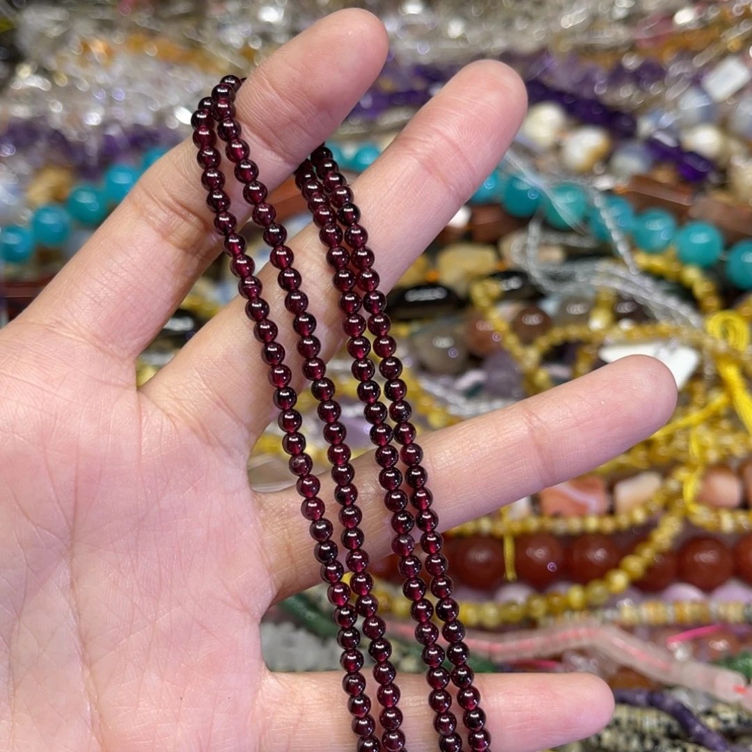 玛瑙/玉髓散珠紫牙乌石榴石2.8