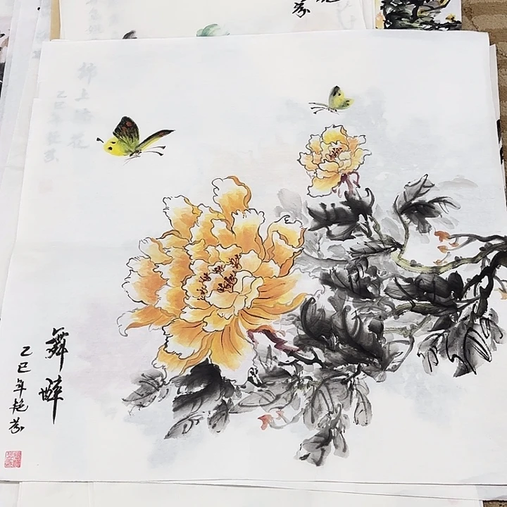 国画花鸟等图案50.50
