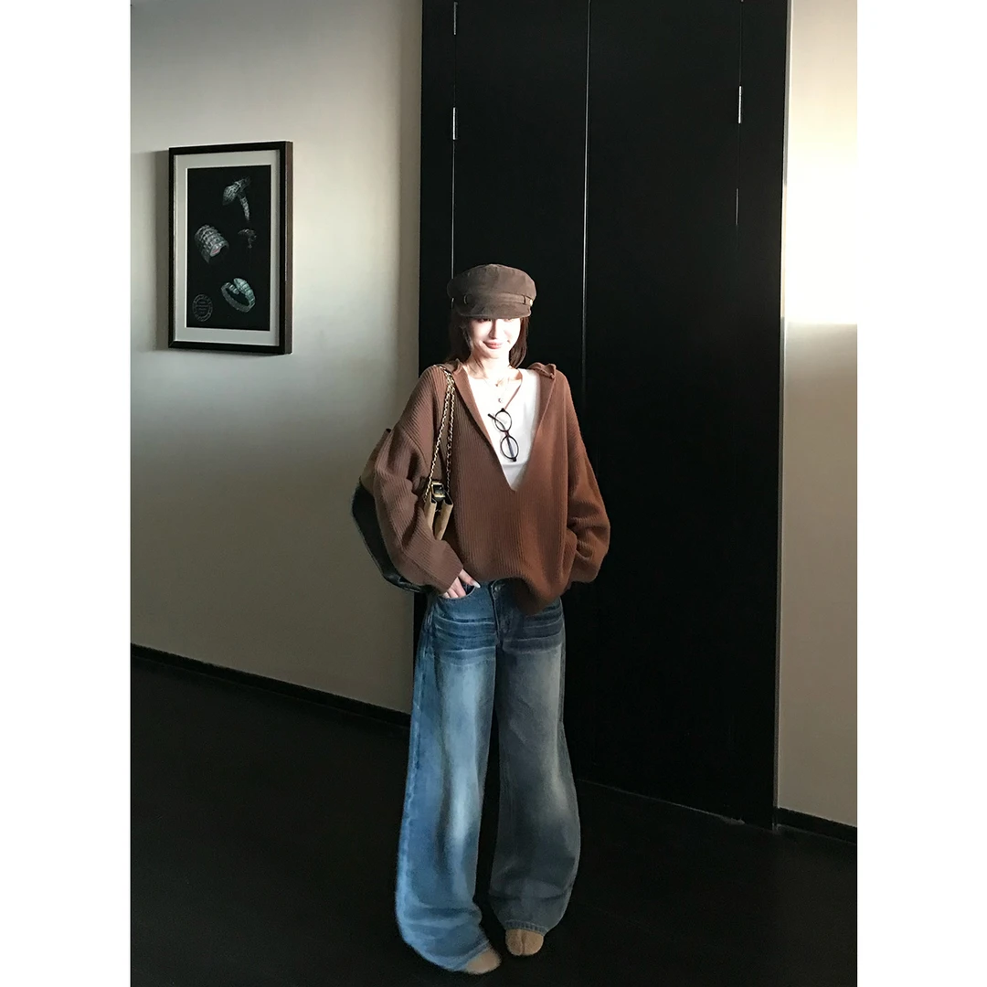 SKK“解构slay”重工水洗斜门襟 早秋好穿到尖叫时髦直筒牛仔裤