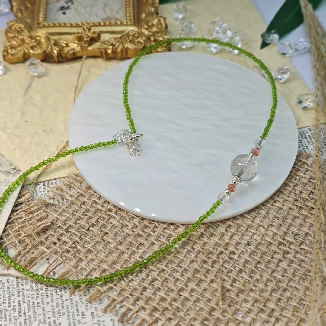 【生机】白水晶冰飘南红项链10+(多样发其一) SS111