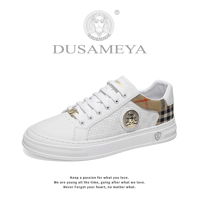 DUSAMEYA/杜莎米娅秋季新款港风时尚休闲百搭透气打孔轻奢小板鞋