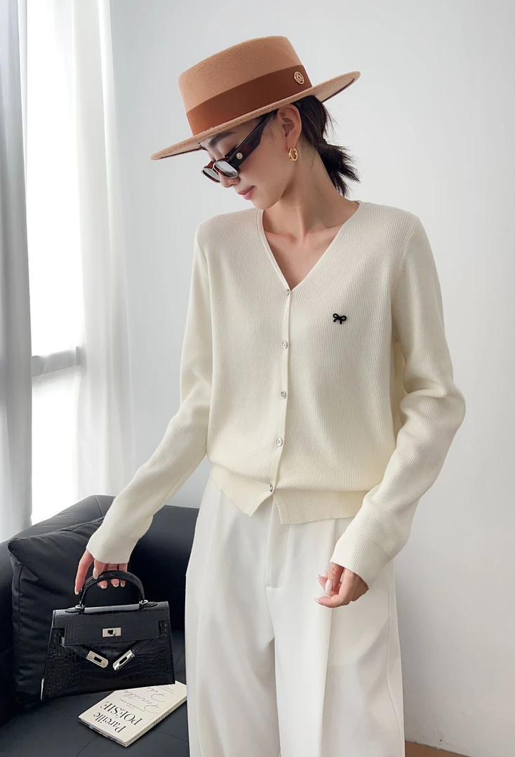 2682新款蝴蝶结2025秋冬薄开衫韩系温柔风外套