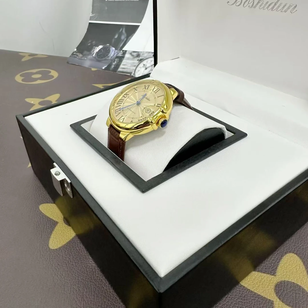 全新未使用时尚潮流百搭蓝泡泡棕皮带男表9118专属