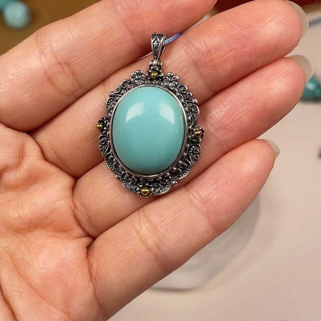 绿松石银S925镶嵌配饰