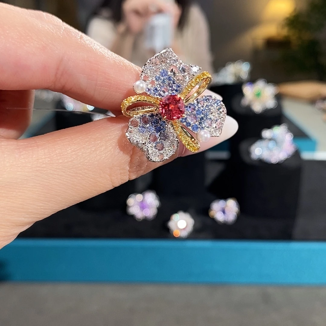 尖晶石18K金镶嵌戒指多用款1.16ct