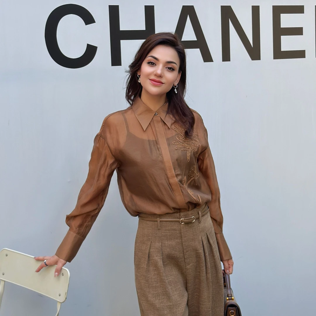 MUBINE 早秋款时尚百搭纯色显瘦减龄雪纺衬衫 25207