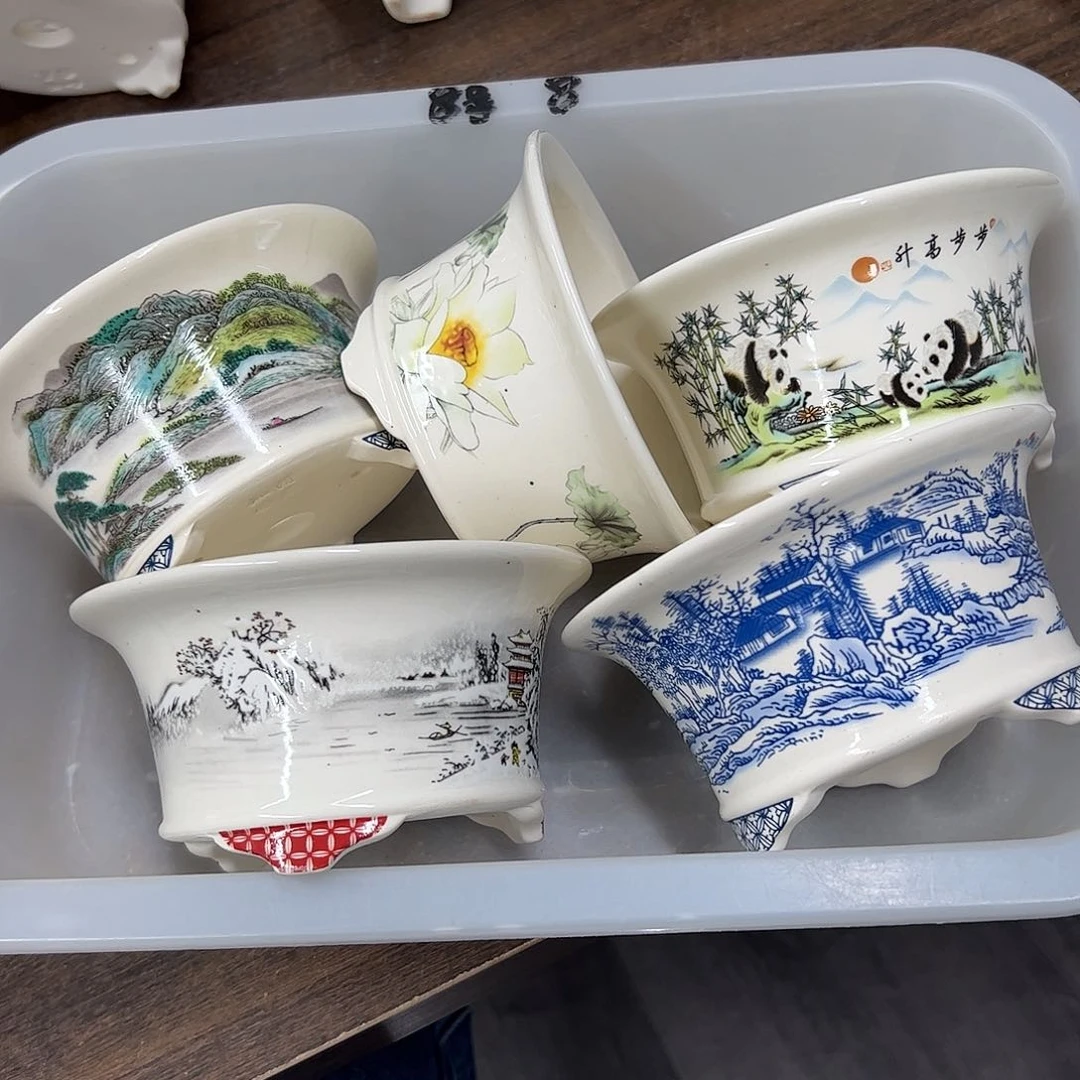 紫砂花盆8号瑕疵5个13/6.5cn