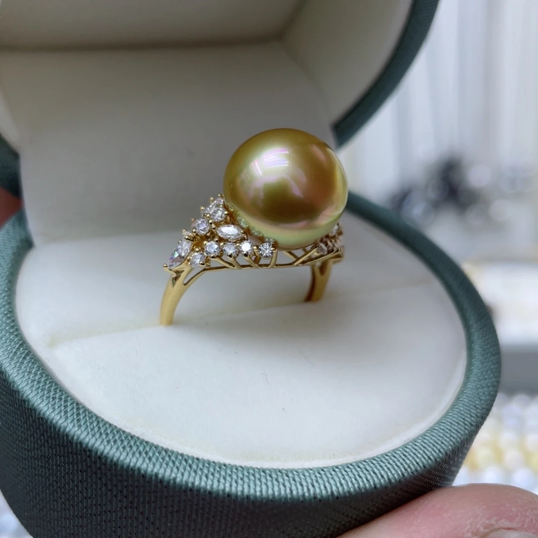 海水珍珠戒指18K金镶嵌