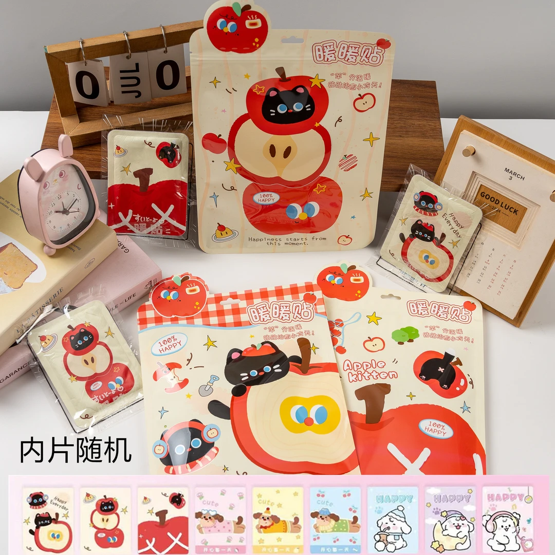 100片可爱卡通暖暖贴自发热贴少女肚子保暖防寒暖贴大号暖贴