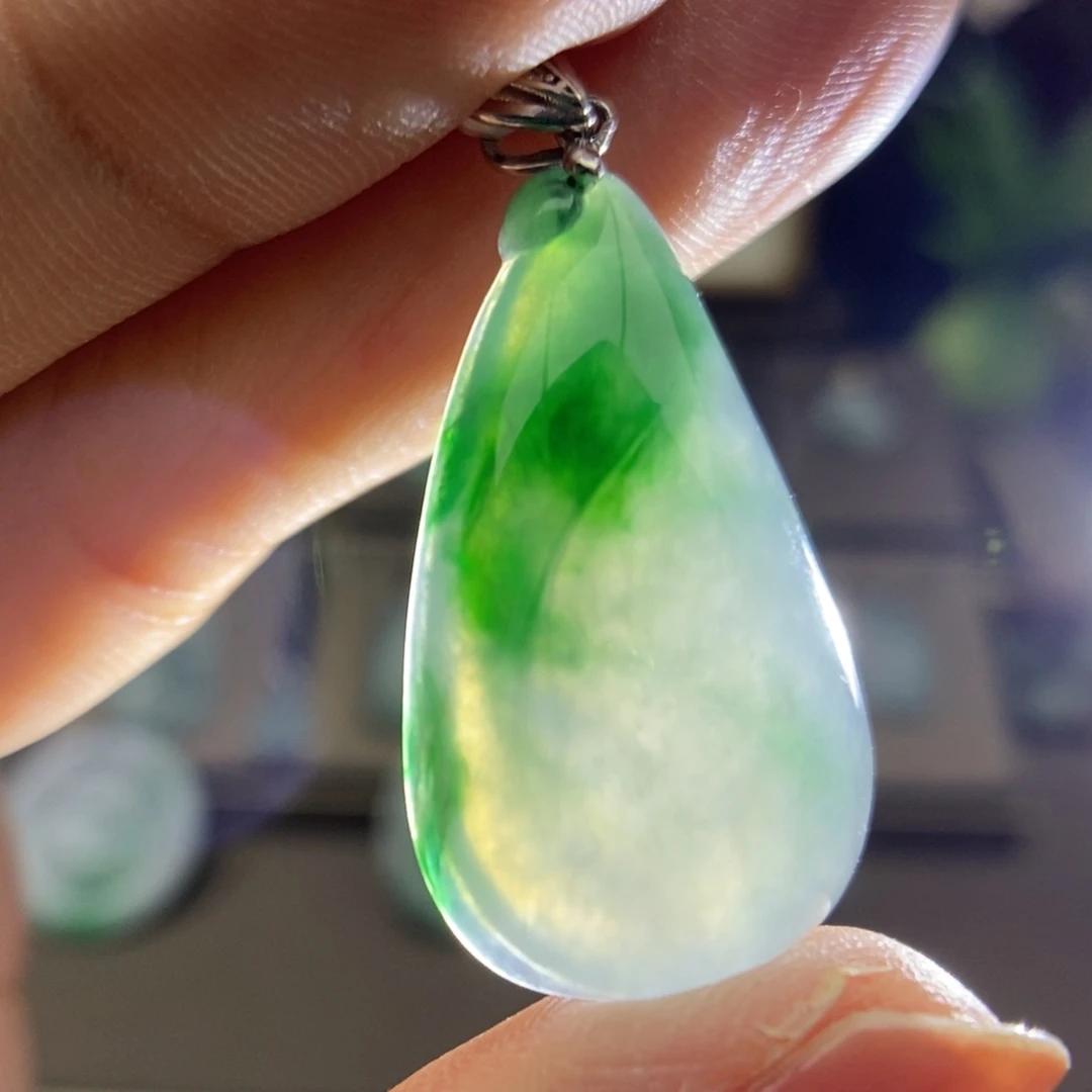 翡翠银S925镶嵌颈饰吊坠24