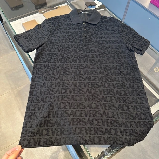 未使用 VERSACE/范思哲 范思哲男士新款黑色字母polo衫