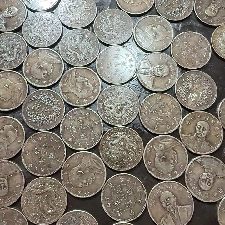 铜纯紫铜镀银做旧10个随机发