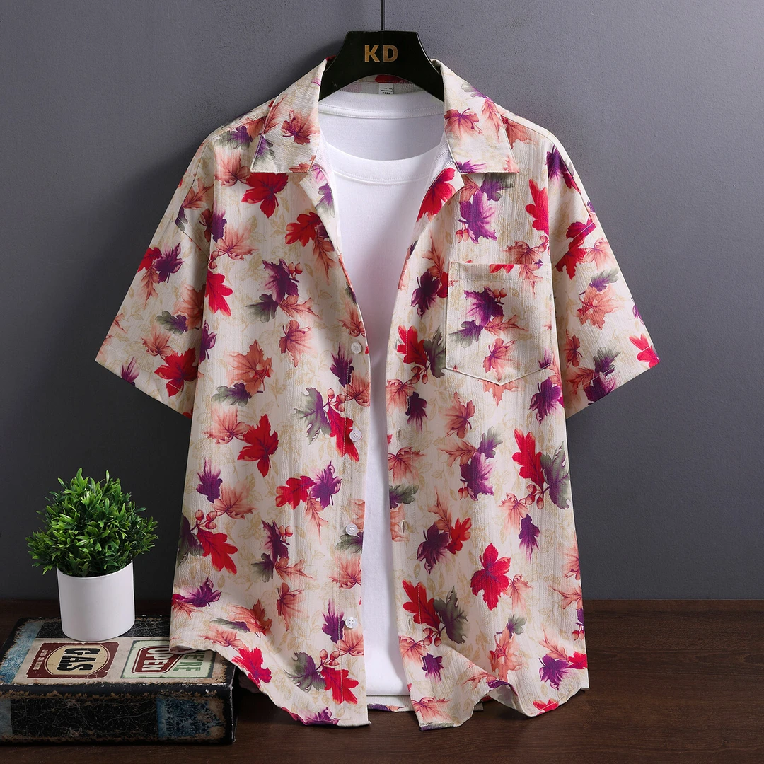 339专业衬衫-美式阔版港风新款新款花衬衫夏威夷冰丝-G2挂拍
