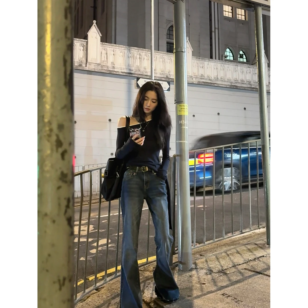 常存CUN BLVD复古微喇牛仔裤