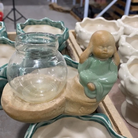 陶瓷水培绿色和尚31311313