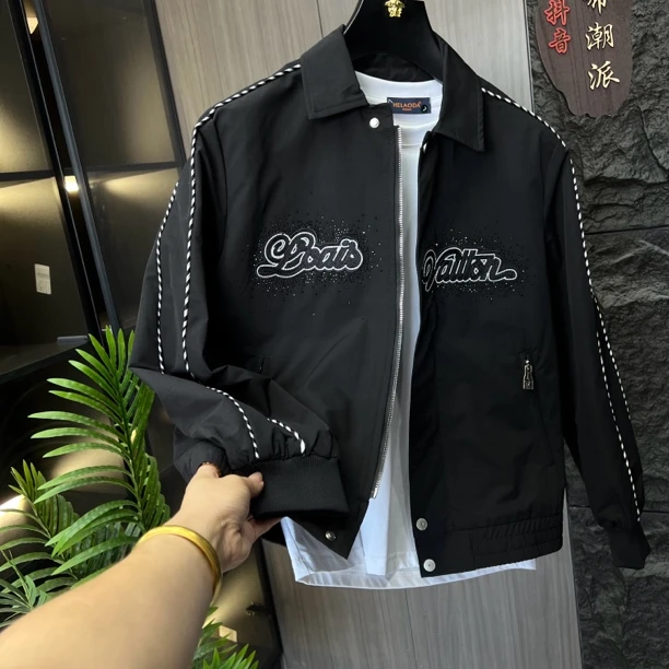 长袖减龄翻领欧美风透气秋季夹克男装春秋休闲时尚2251