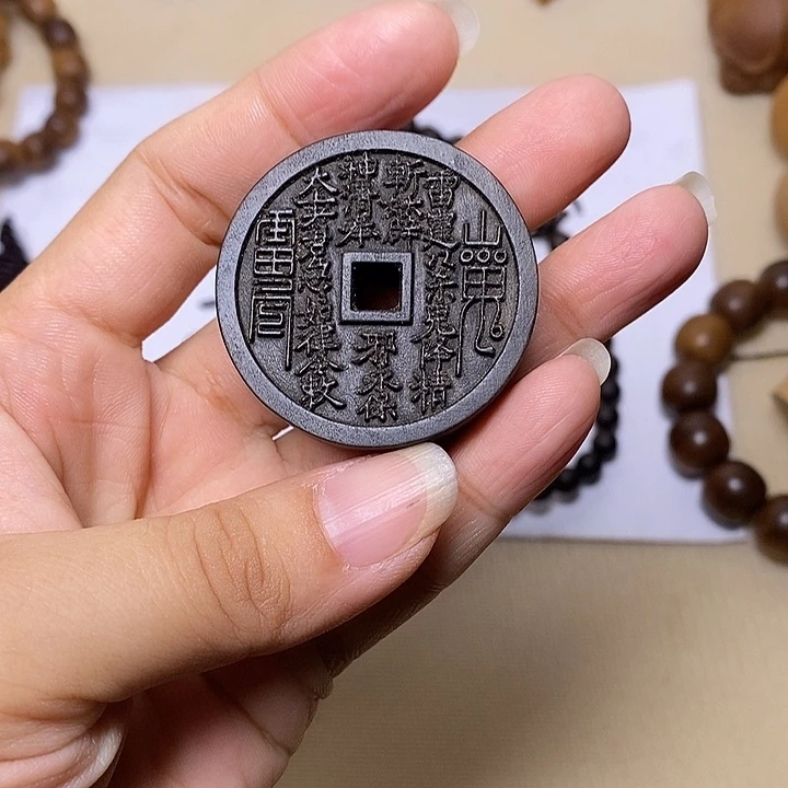 手串/手链檀香木老山檀香阴沉双面山鬼吊坠