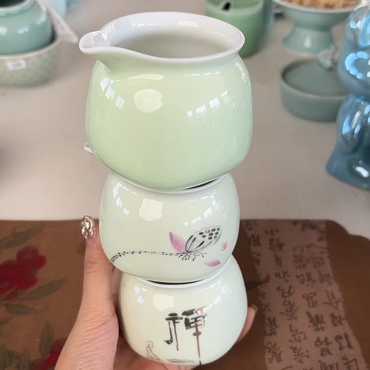 龙泉云间青瓷小米茶器