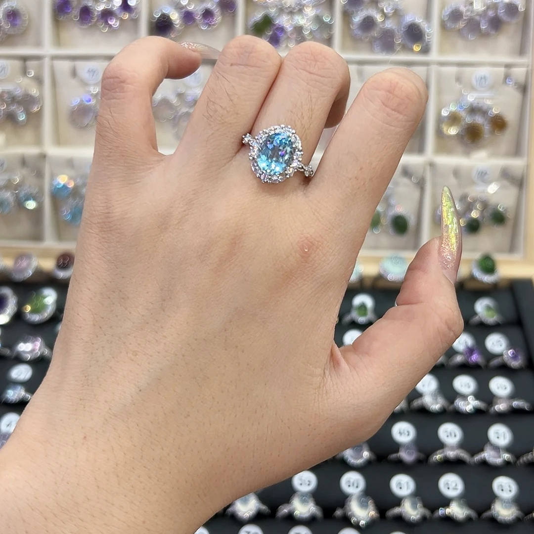 银S925镶嵌托帕石戒指