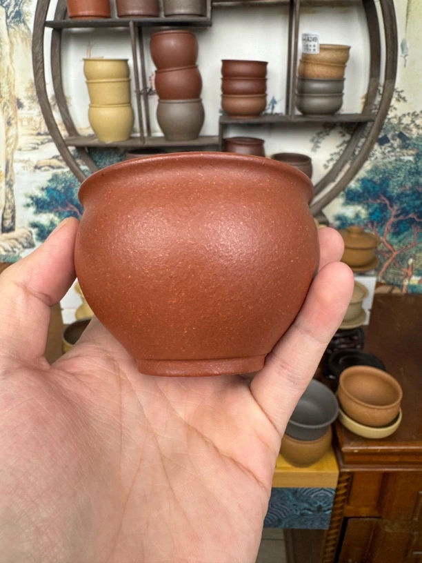 原矿紫砂宝山红降坡圆融杯主人杯茶杯150cc左右